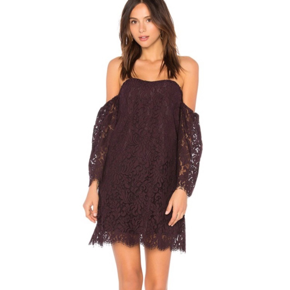 Anthropologie Cupcakes and Cashmere | NWT Maroon Lace Adalira Aubergine dress